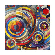 Geometric Harmony Red Blue Yellow Abstract Artwork Canvas