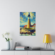 Harbor Beacon Dream Coastal Wall Art Lighthouse Painting Canvas