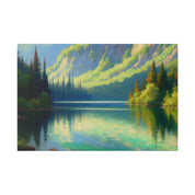 Serenity Lake Mirage Lake Painting Canvas