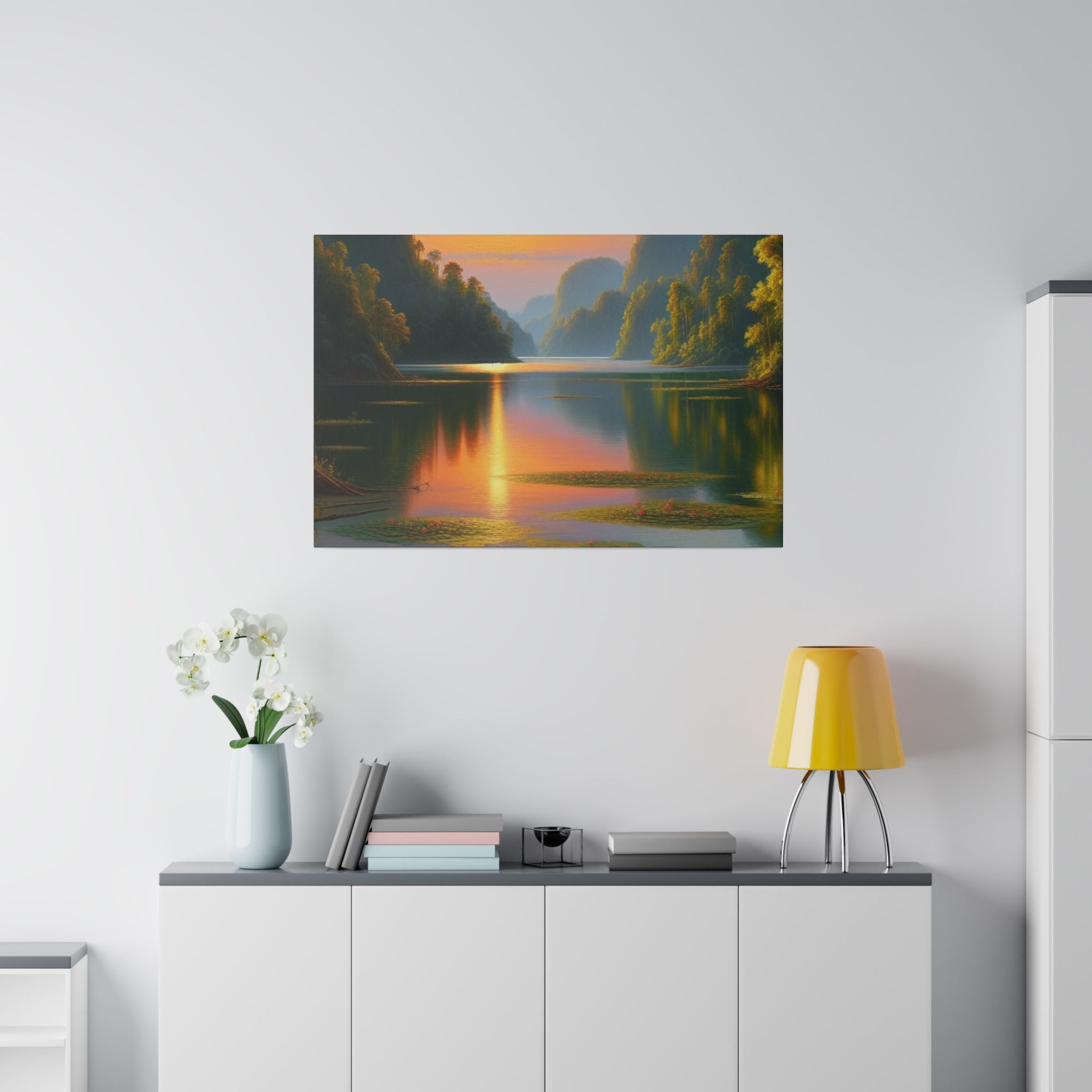 Serene Lake Whispers Lake Painting Canvas