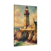 Harbor Illumination Rustic Coastal Wall Art Lighthouse Painting Canvas