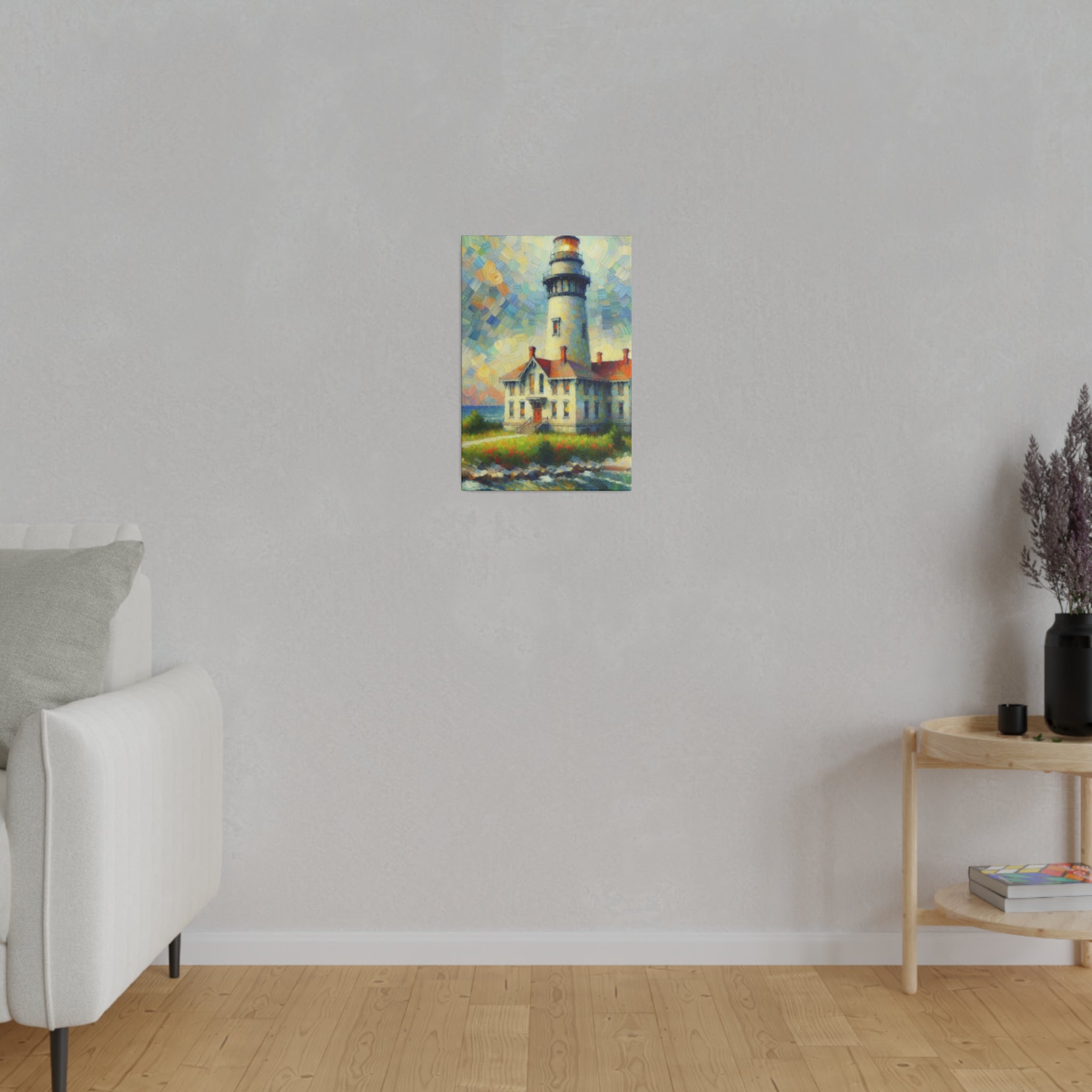 Beacon Of Light Coastal Wall Art Lighthouse Painting Canvas