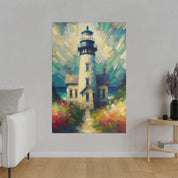 Luminary Refuge Coastal Wall Art Lighthouse Painting Canvas