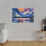 Quiet Lake Mountain Landscape Painting Canvas