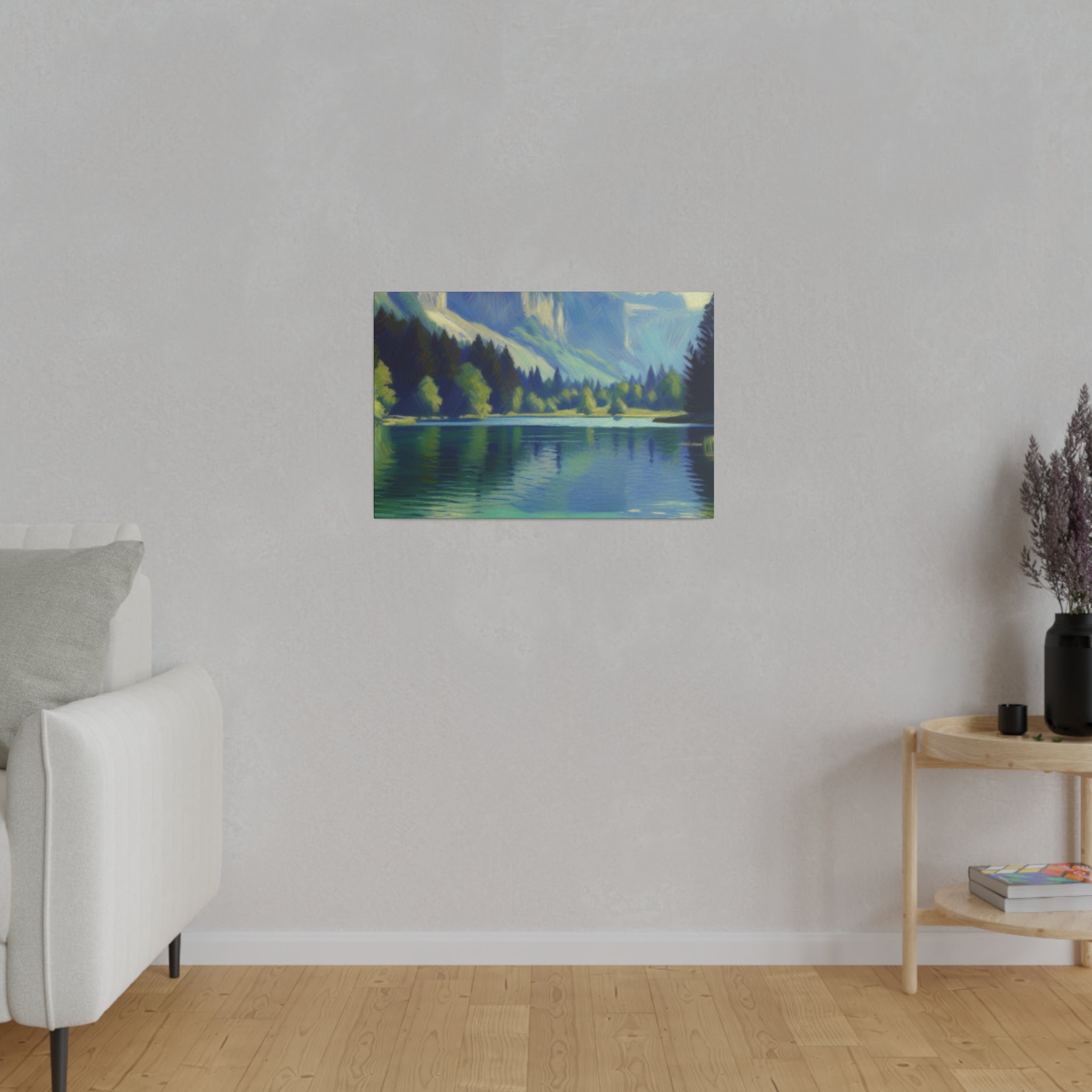 Tranquil Lake Serenity Lake Painting Canvas