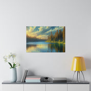 Lake In Solitude Lake Painting Canvas