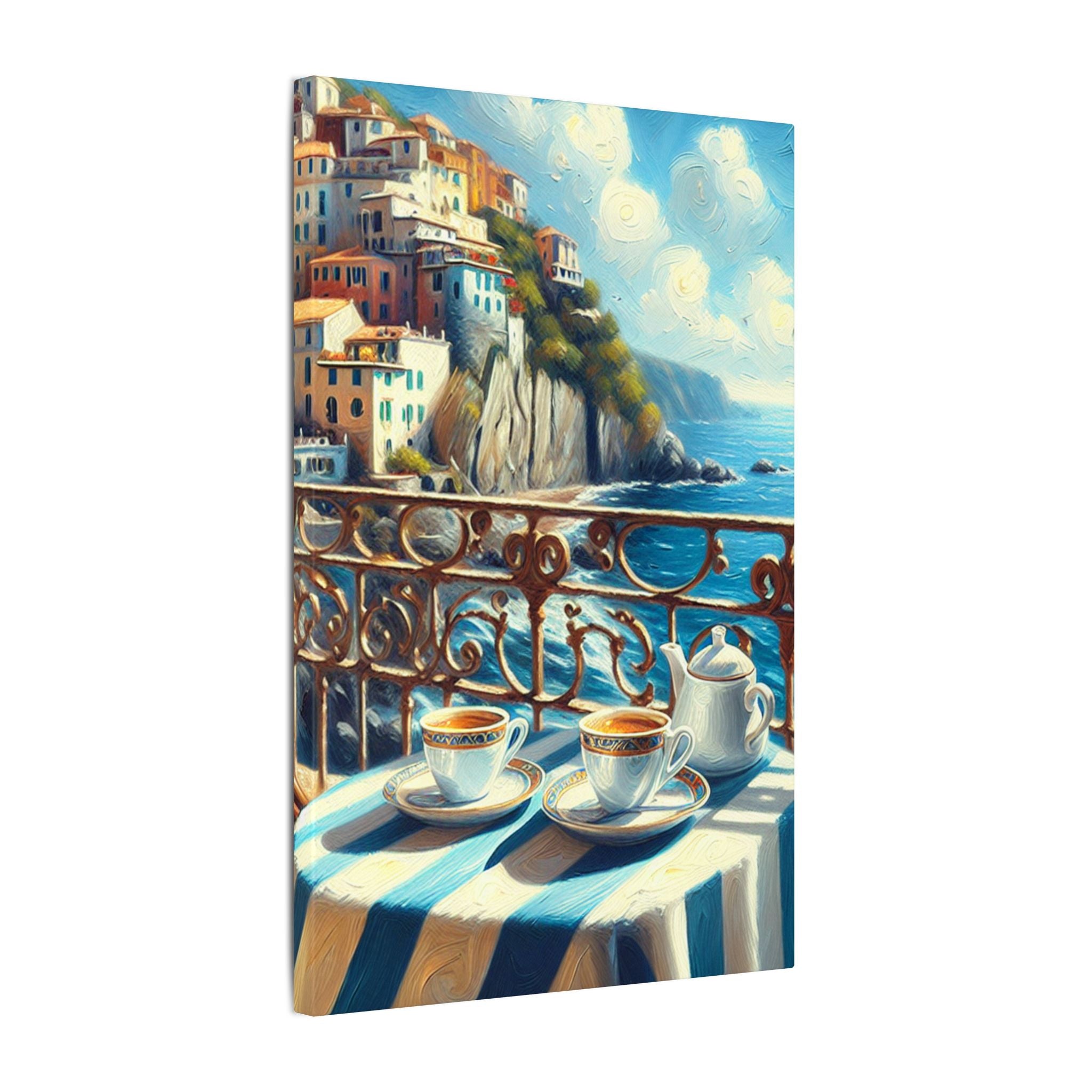 Italian Coastal Café Canvas