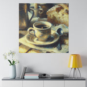 Country Morning Impressionist Artwork Rich Aroma Coffee Painting Canvas