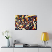 Cafe Artwork | Bustling European Cafe Scene | Coffee Shop Wall Art Canvas