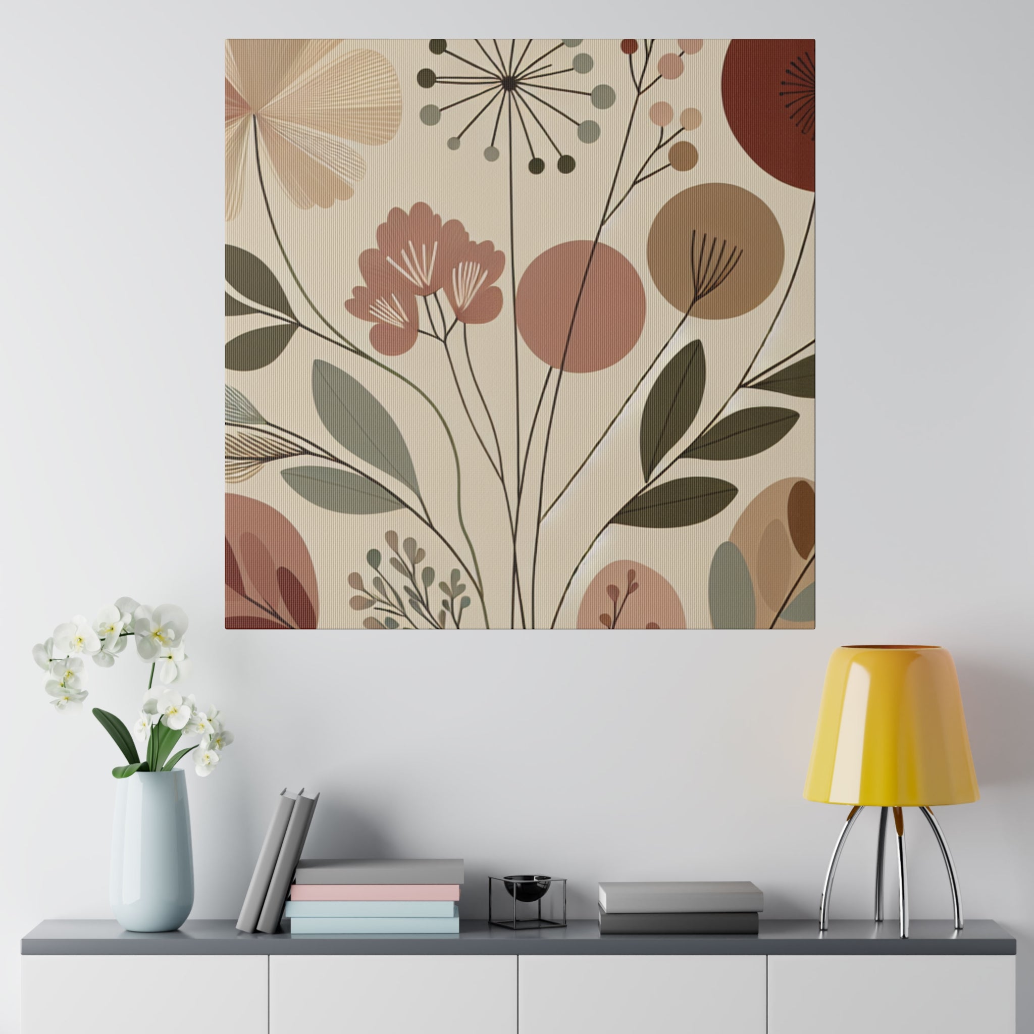 Blossom Whimsy Floral Wall Art Boho Artwork Canvas