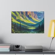 Majestic Dawn Mountain Landscape Painting Canvas