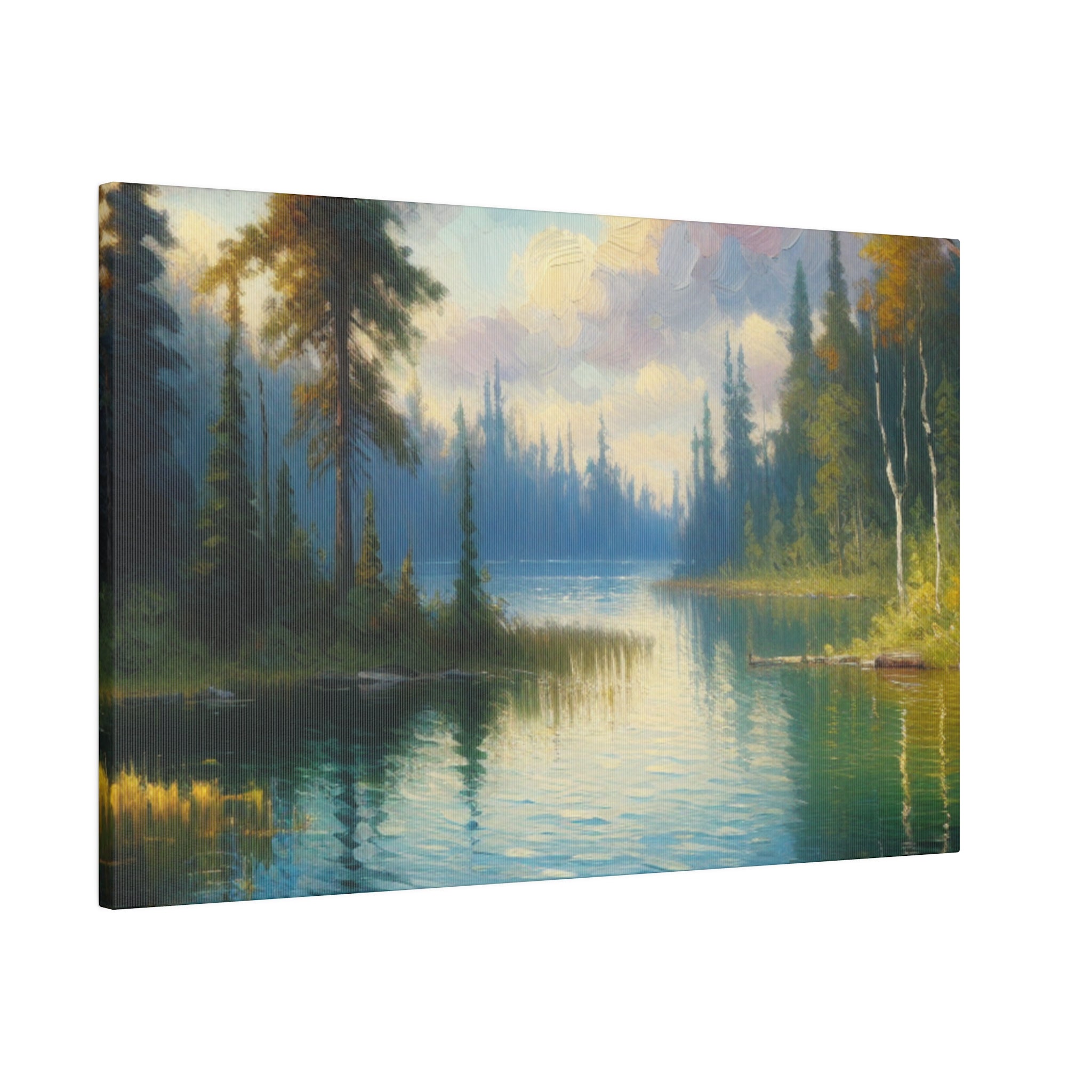 Serene Lake Tranquility Lake Painting Canvas