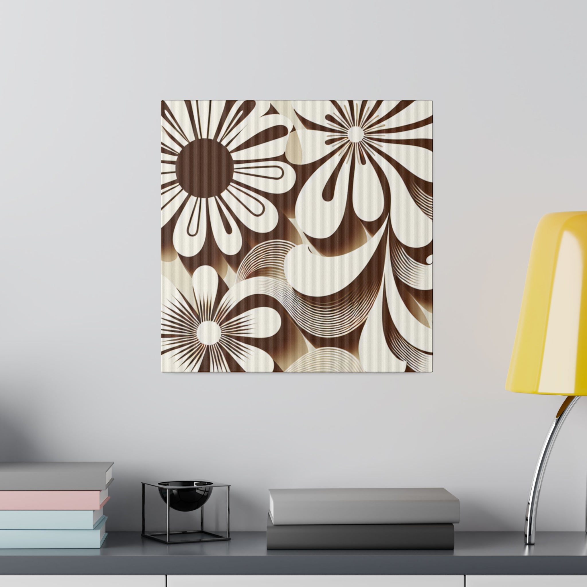 Psychedelic Petal Explosion: The 70s Floral Reverie Floral Wall Art 70s Artwork Canvas