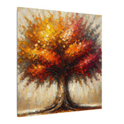 Autumn Oak Abstract Canvas