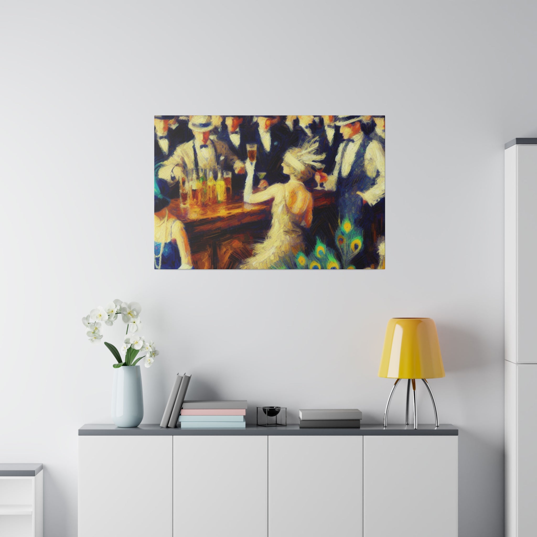 Moonlight Beer Haven Retro Speakeasy Bar Art Canvas