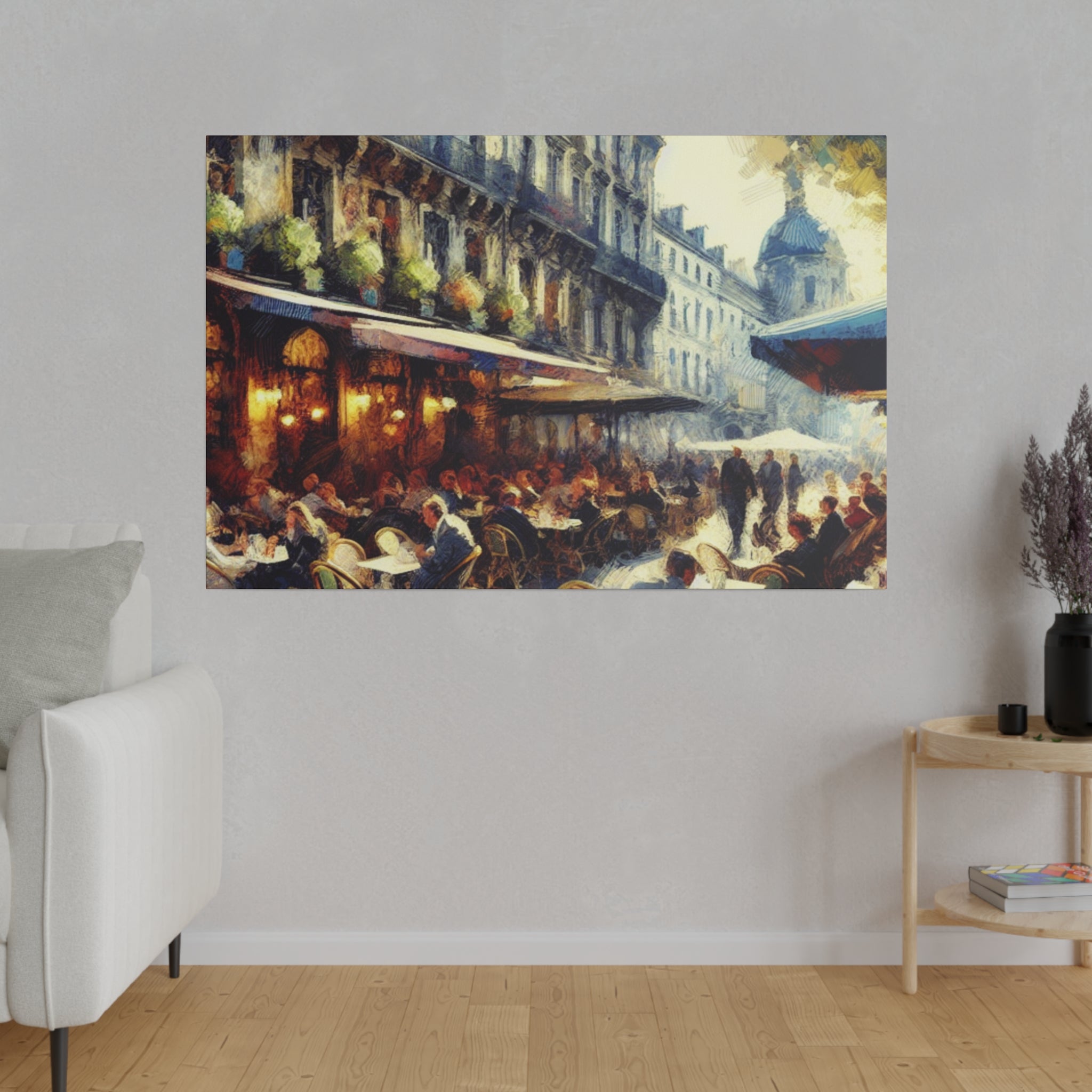 Espresso Enigma European Cafe Artwork Canvas