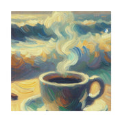 Ocean Waves Sunrise Coffee Painting Canvas