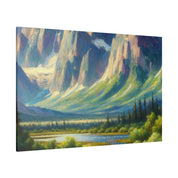 Impressionist Summit Dawn Mountain Landscape Painting Canvas