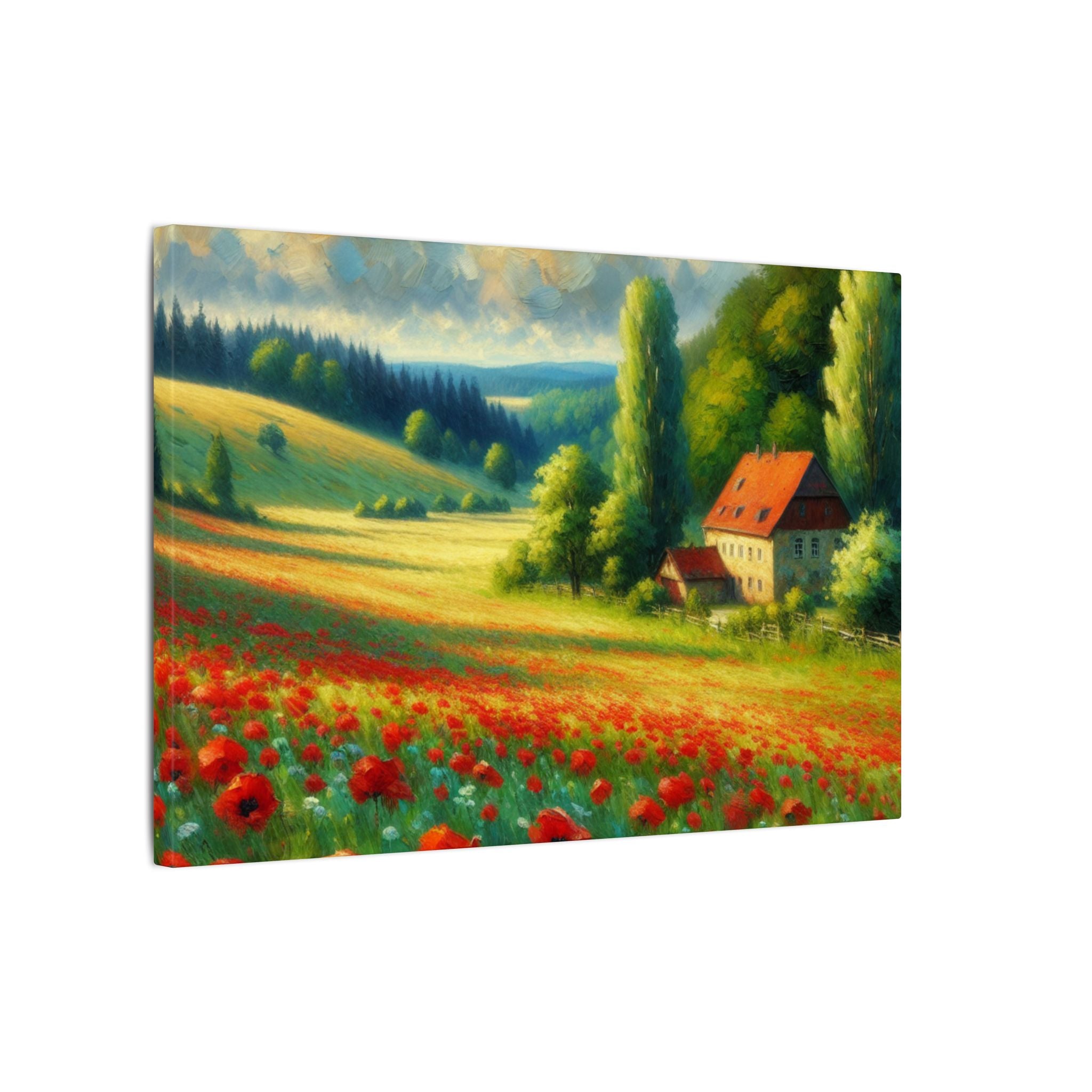 German Poppy Field Canvas