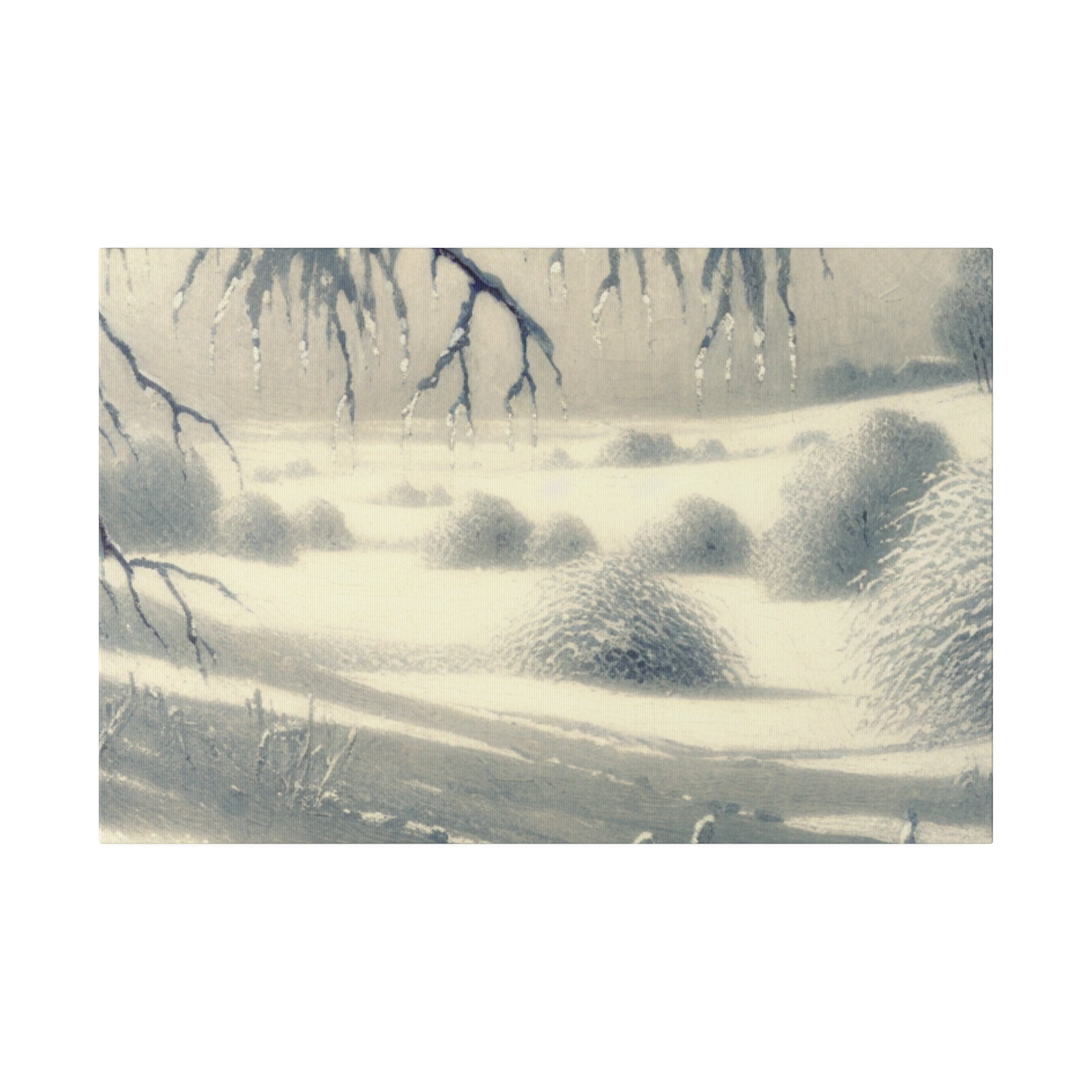 Silver Daylight Shimmers Snowscape Winter Painting Canvas