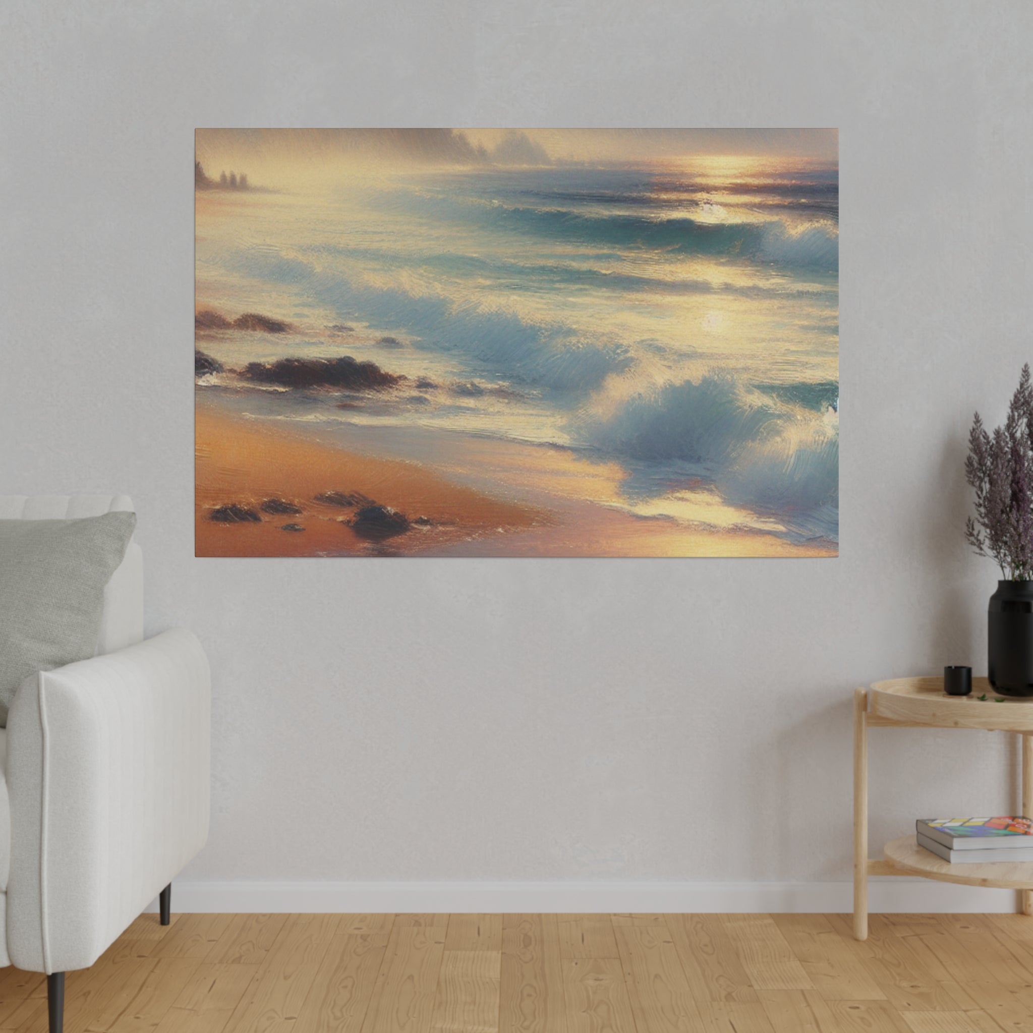 Seaside Symphony Tonalism Beach Painting Canvas