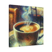 Whimsical Brew Visions Steaming Coffee Impressionist Artwork Coffee Painting Canvas