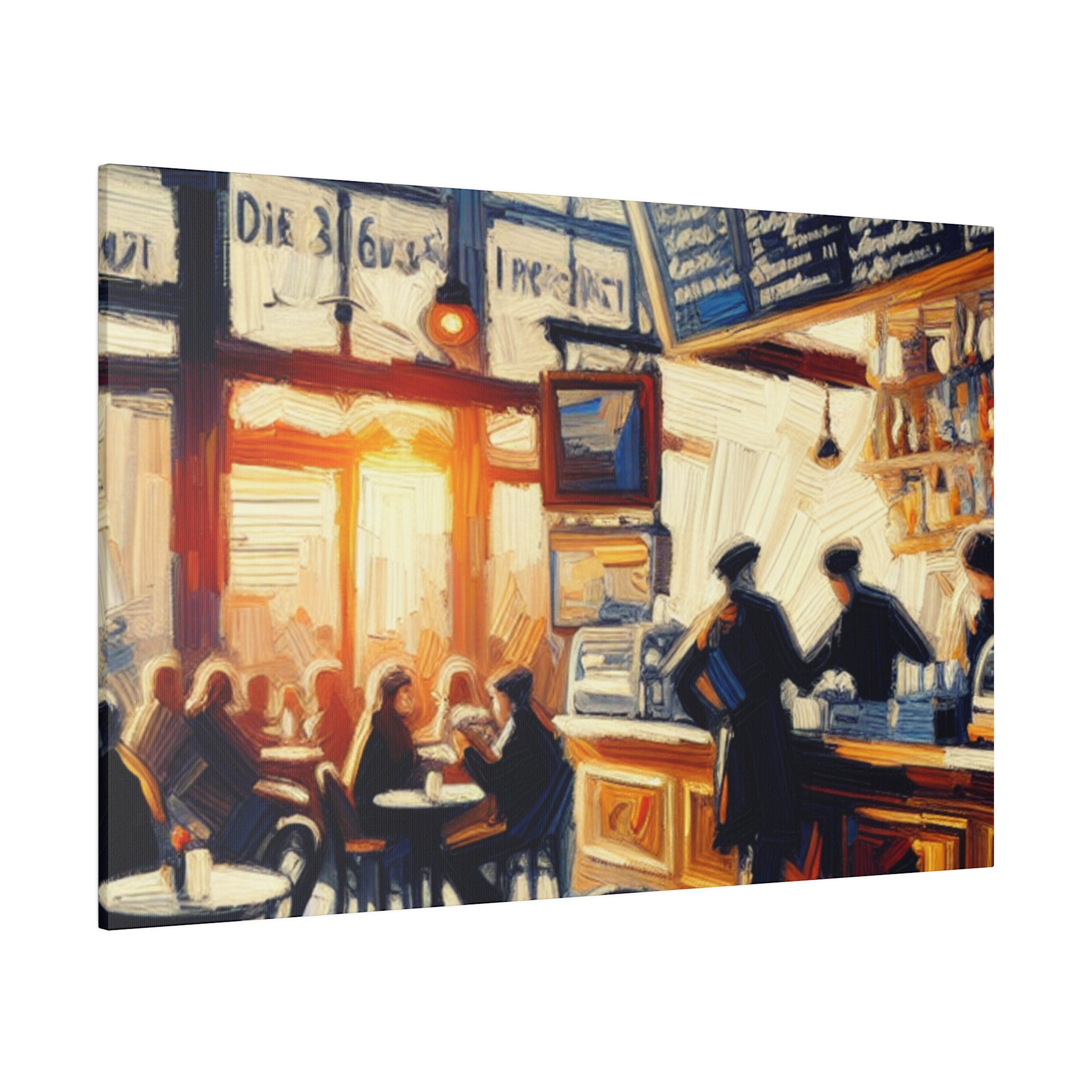 Espresso Swirl Symphony European Cafe Artwork Canvas