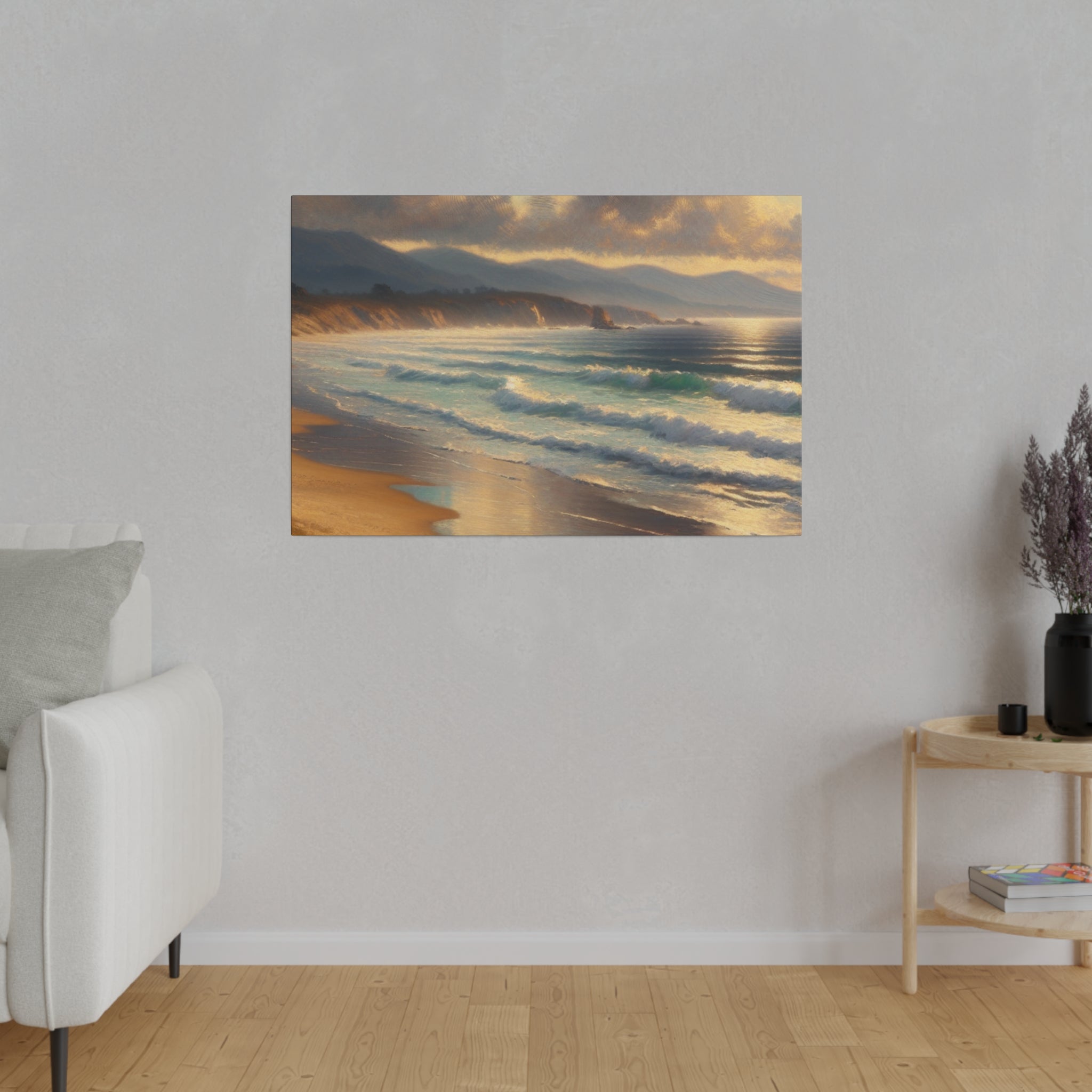 Coastal Whispers Beach Painting Canvas