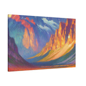 Majestic Peaks Reflected Dawn Mountain Landscape Painting Canvas