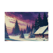 Indigo Sky An Expressionist Vintage Snowscape Winter Painting Canvas