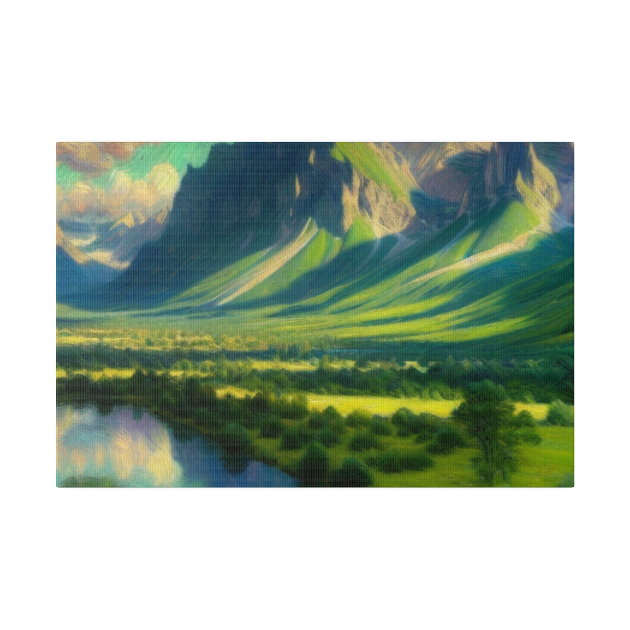 Lush Valleys Mountain Landscape Painting Canvas