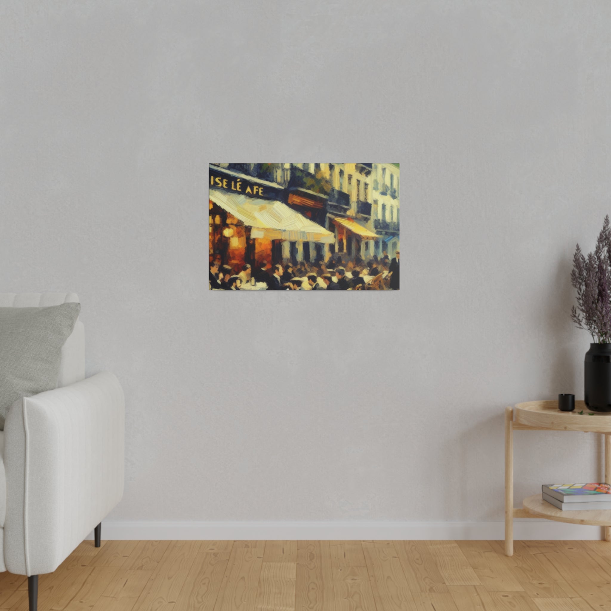 Old Time French Street Cafe Artwork Canvas