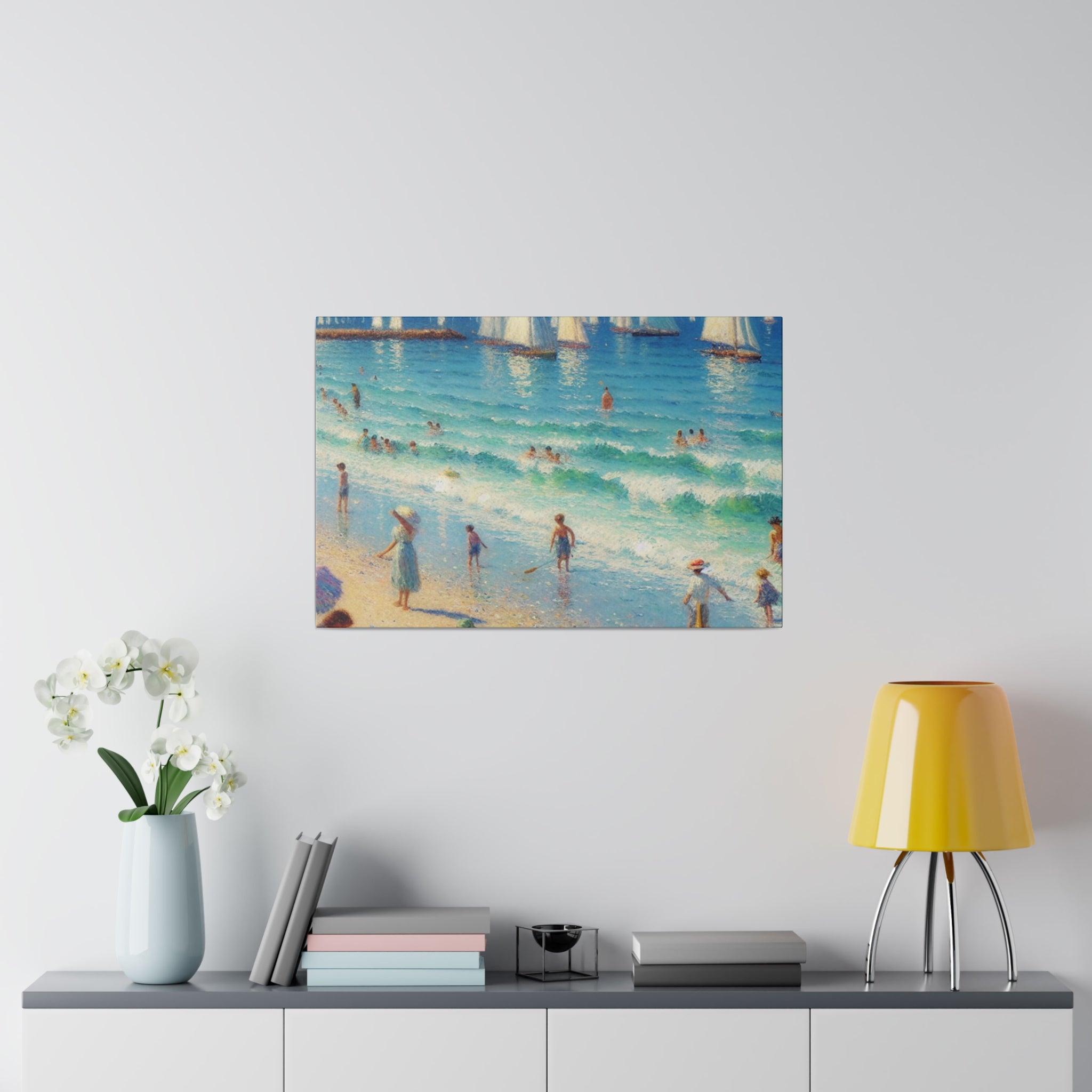 Seaside Nostalgia Beachscape Beach Painting Canvas