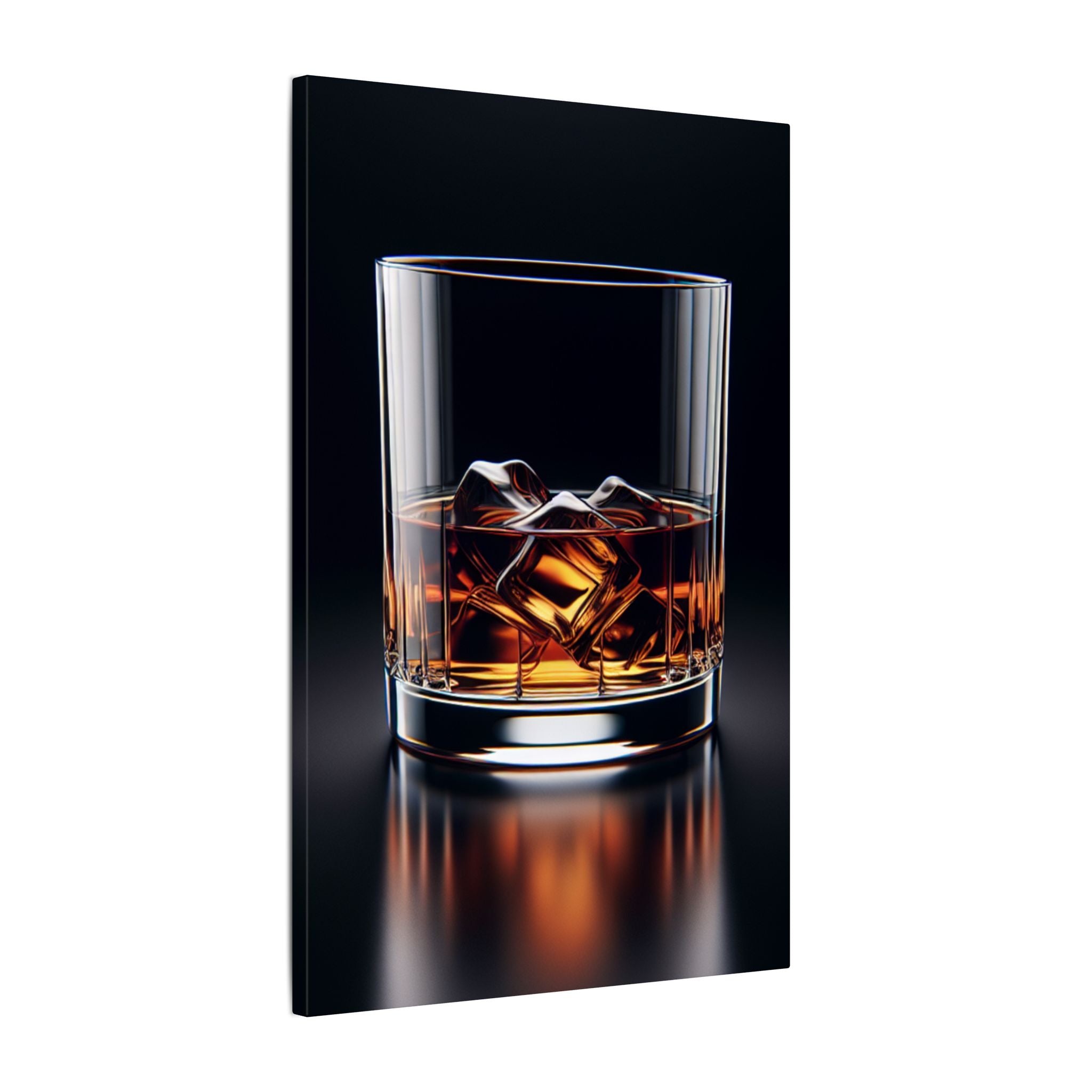 Glass Of Bourbon On The Rocks Canvas