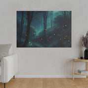 Twilight Whispers Firefly Forest Painting Canvas