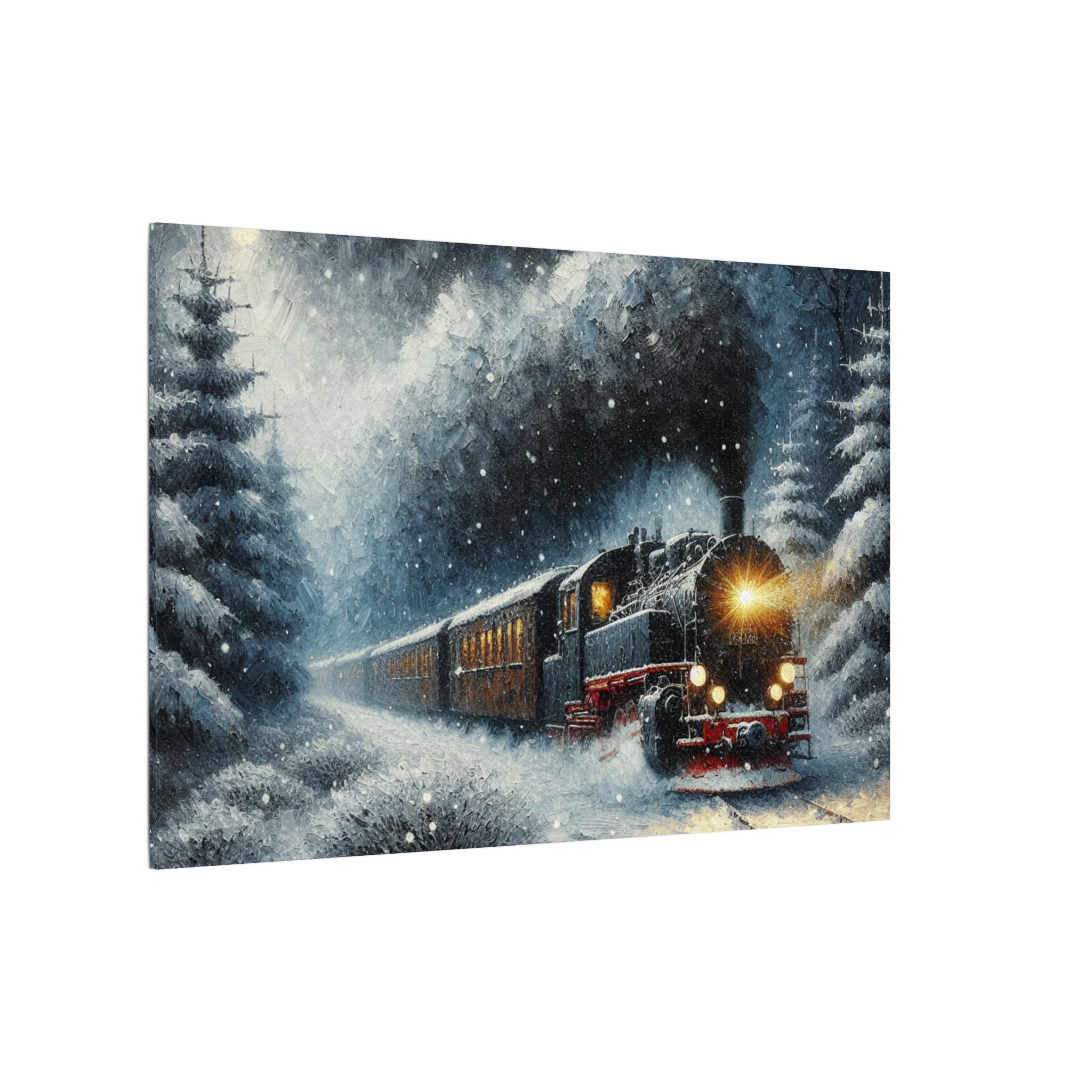 Midnight Christmas Train Canvas