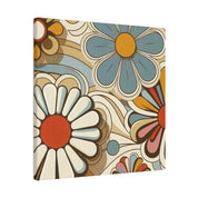 Psychedelic Petals Floral Wall Art 70s Artwork Canvas