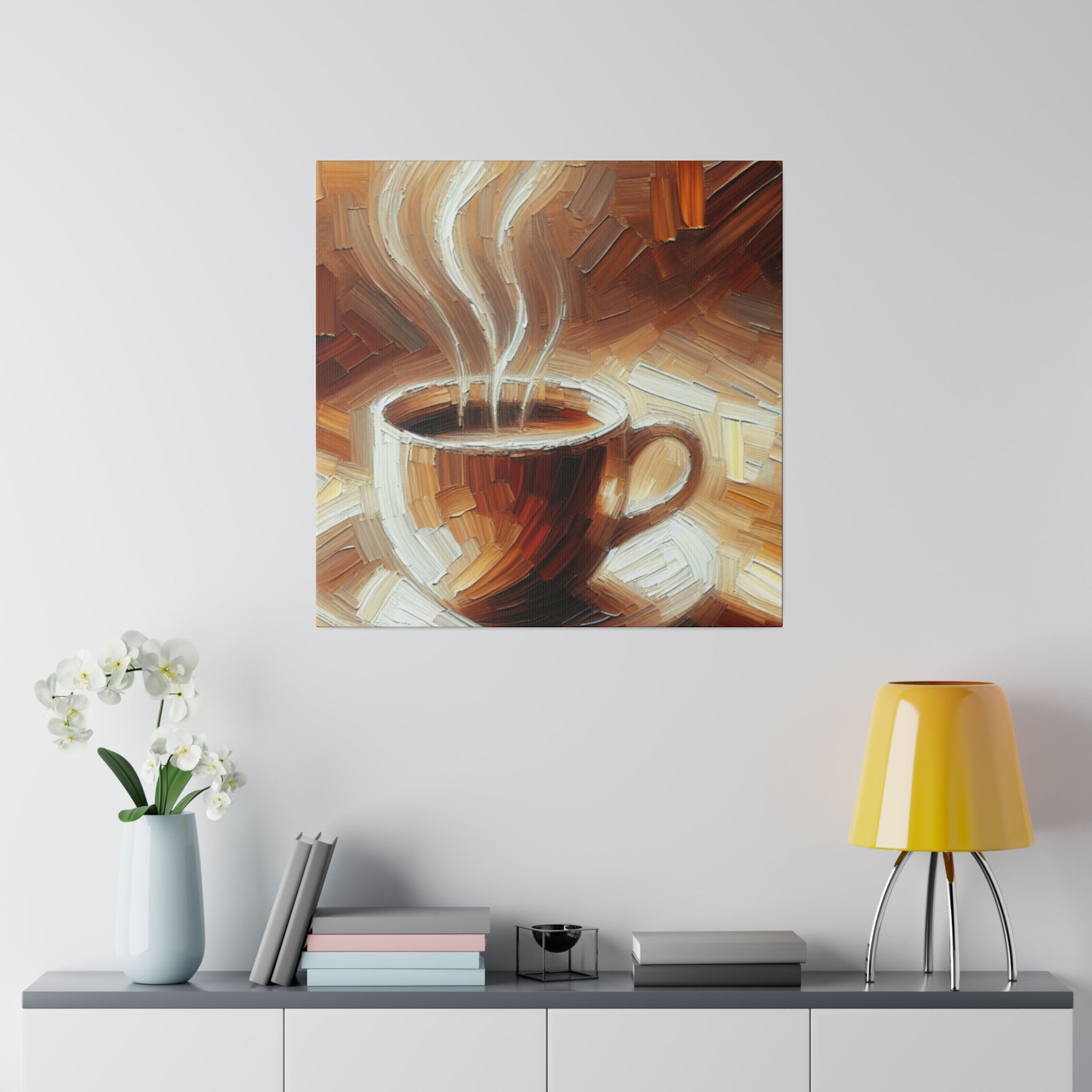 Rustic Aromatic Coffee Impressionist Coffee Painting Canvas