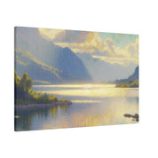 Serene Lake Mirage Lake Painting Canvas