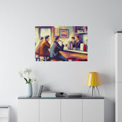 50s Afternoon Expressionist Diner Painting Canvas