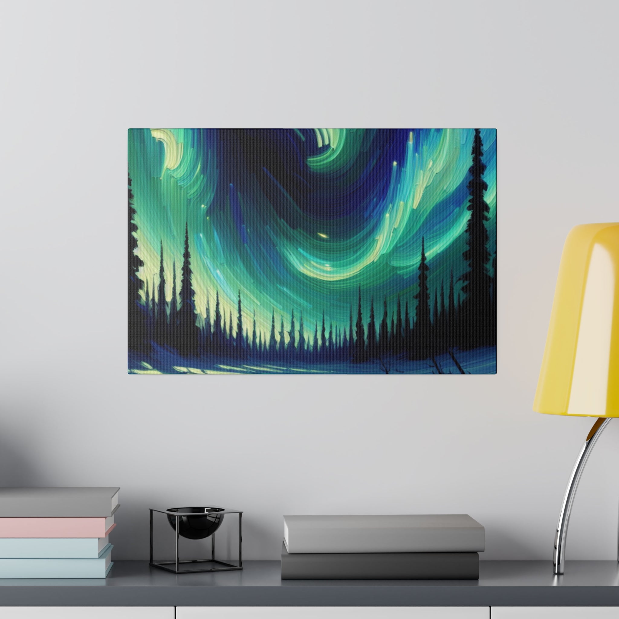 Aurora Winter Whisper Northern Lights Painting Canvas