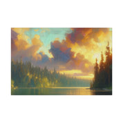 Serene Lakeside Whisper Lake Painting Canvas