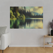 Serene Waterscape Reverie Lake Painting Canvas