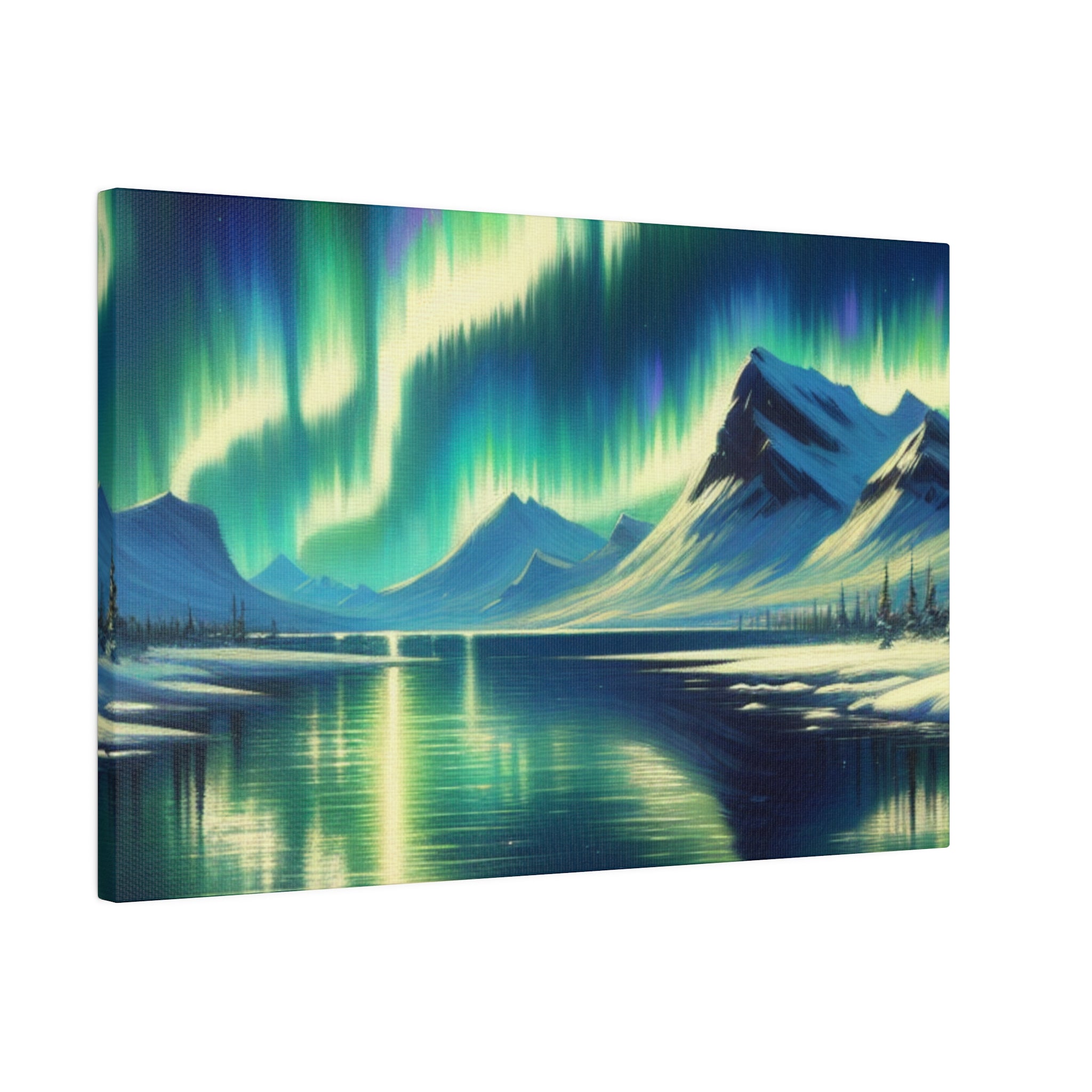 Aurora Frost Northern Lights Painting Canvas