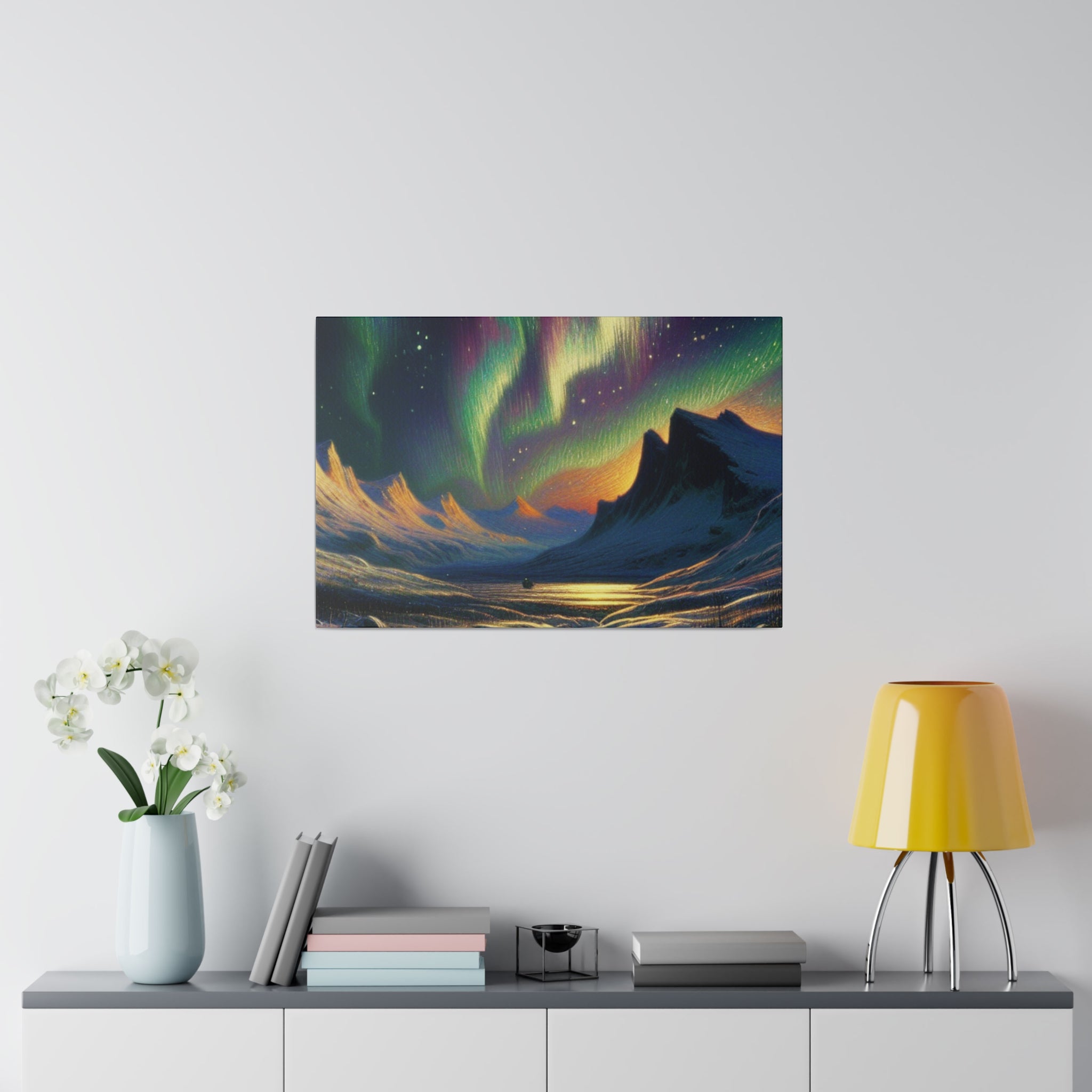 Auroral Frost Lullaby Northern Lights Painting Canvas