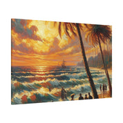 Whispers of the Shoreline Past Expressionist Beach Painting Canvas