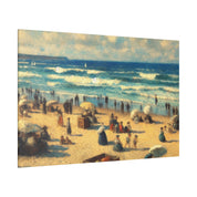 Old School Family Day Beach Painting Canvas