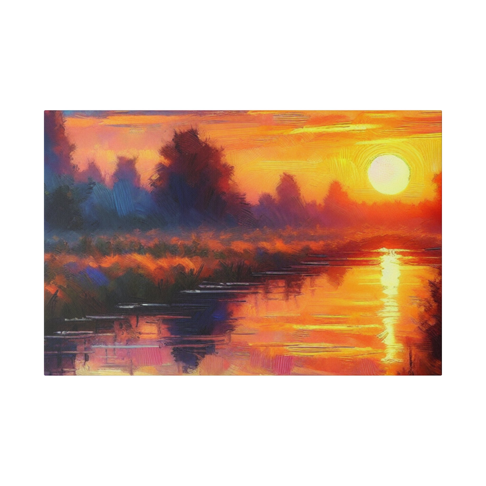 Dawn's Ember Awakening Sunrise Painting Canvas