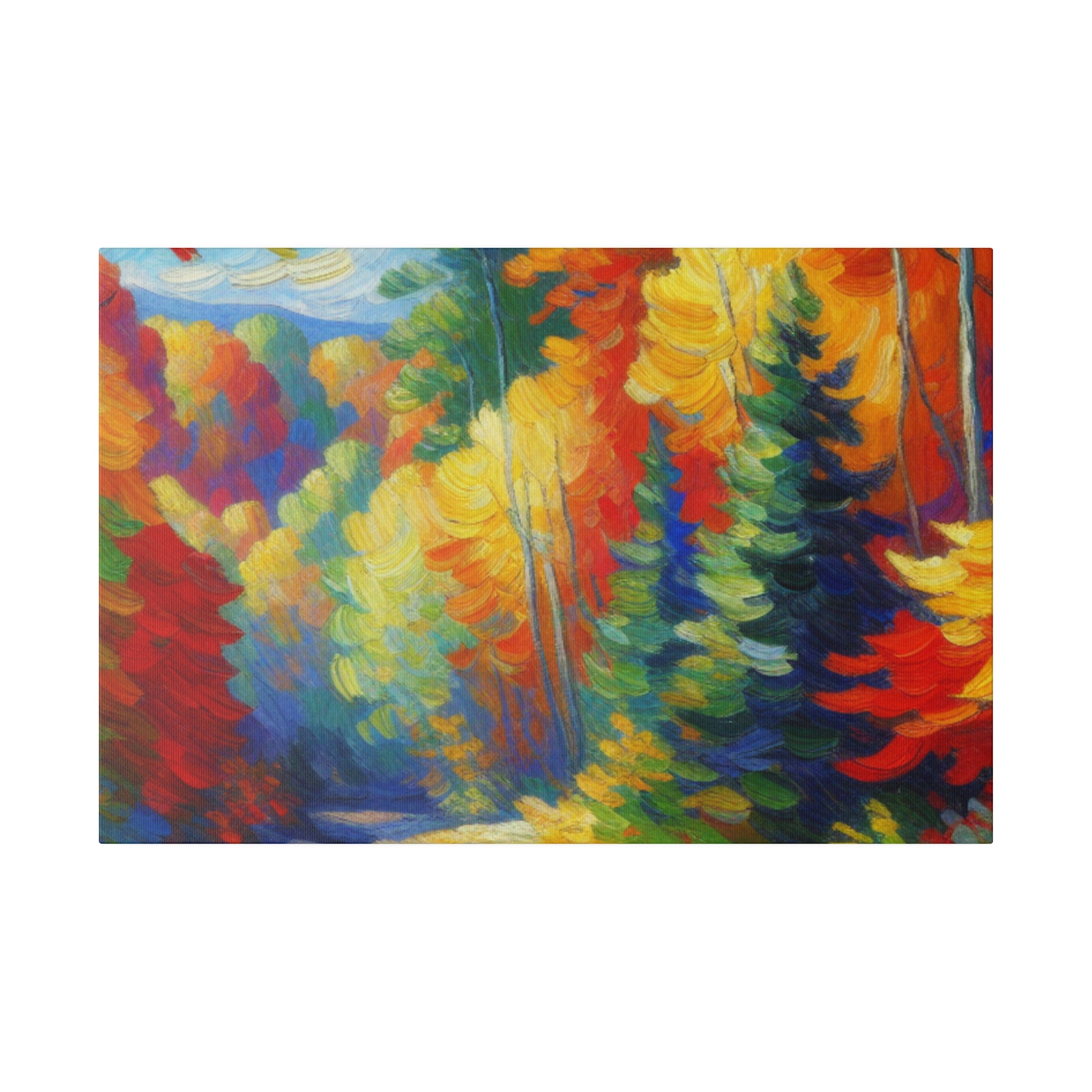 Autumn Cascade Symphony Fall Painting Canvas