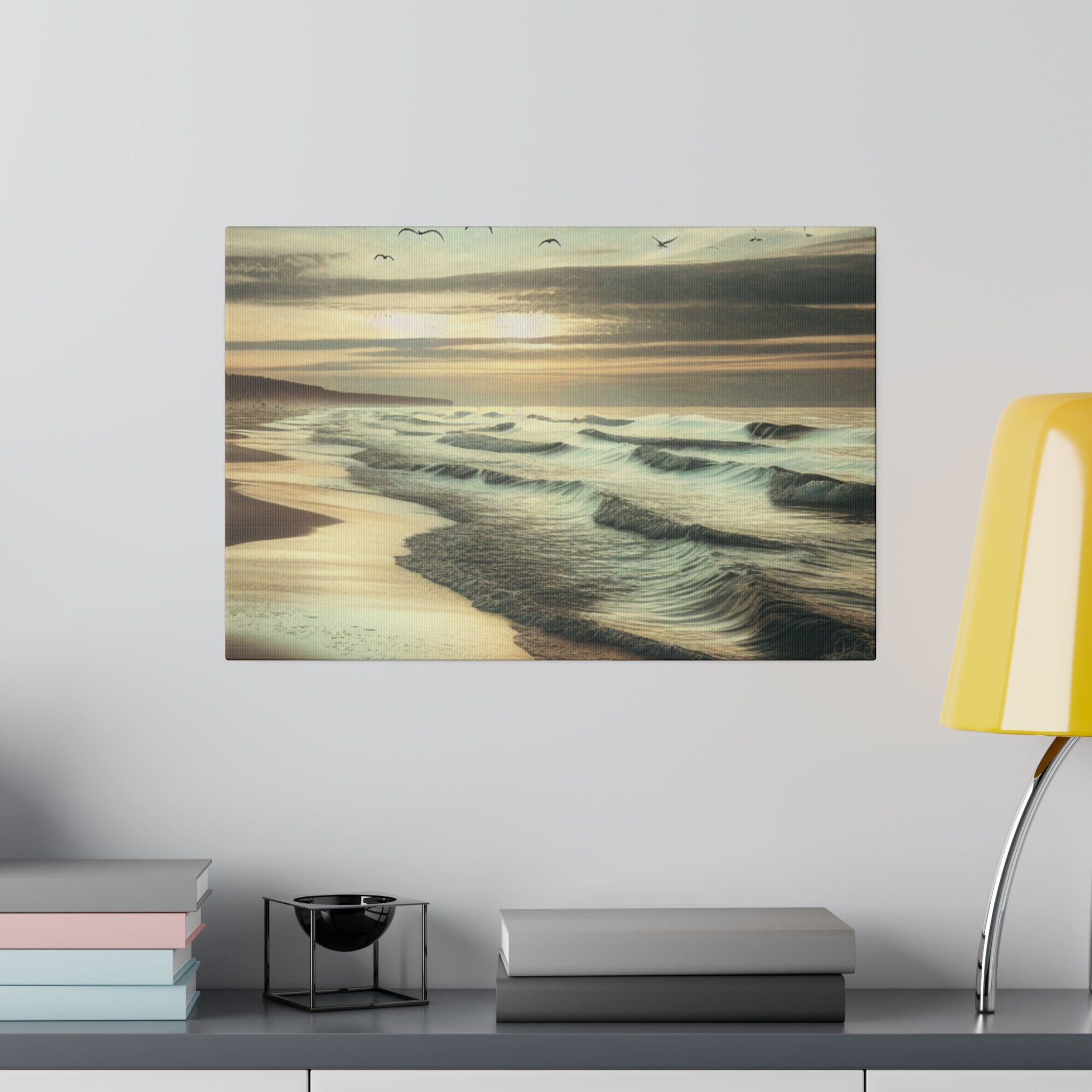 Seascape Dusk Tonalism Beach Painting Canvas